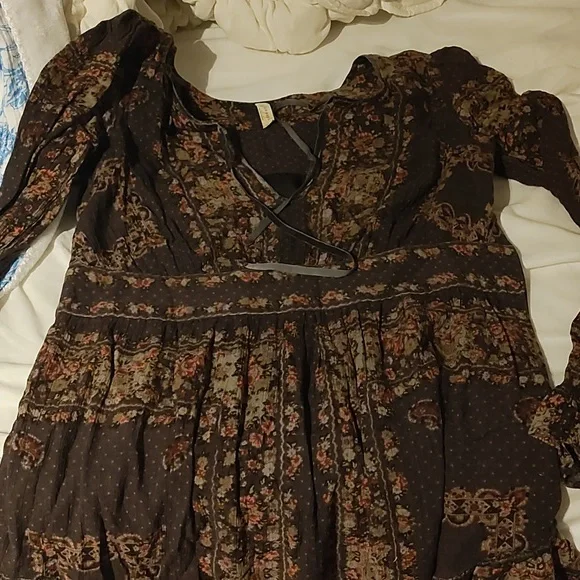 Free People Dark Floral Top - Picture 2 of 7
